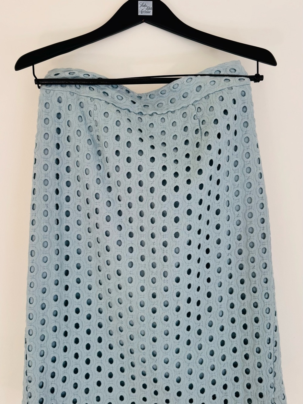 Marc Jacobs Powder Blue Eyelet Midi Skirt